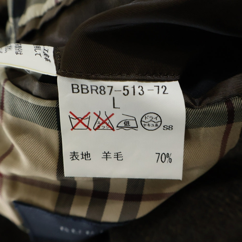 BURBERRY LONDON(バーバリーロンドン) 日本製 アルパカウール ステンカラーハーフコート ブラウン BBR87-513-72