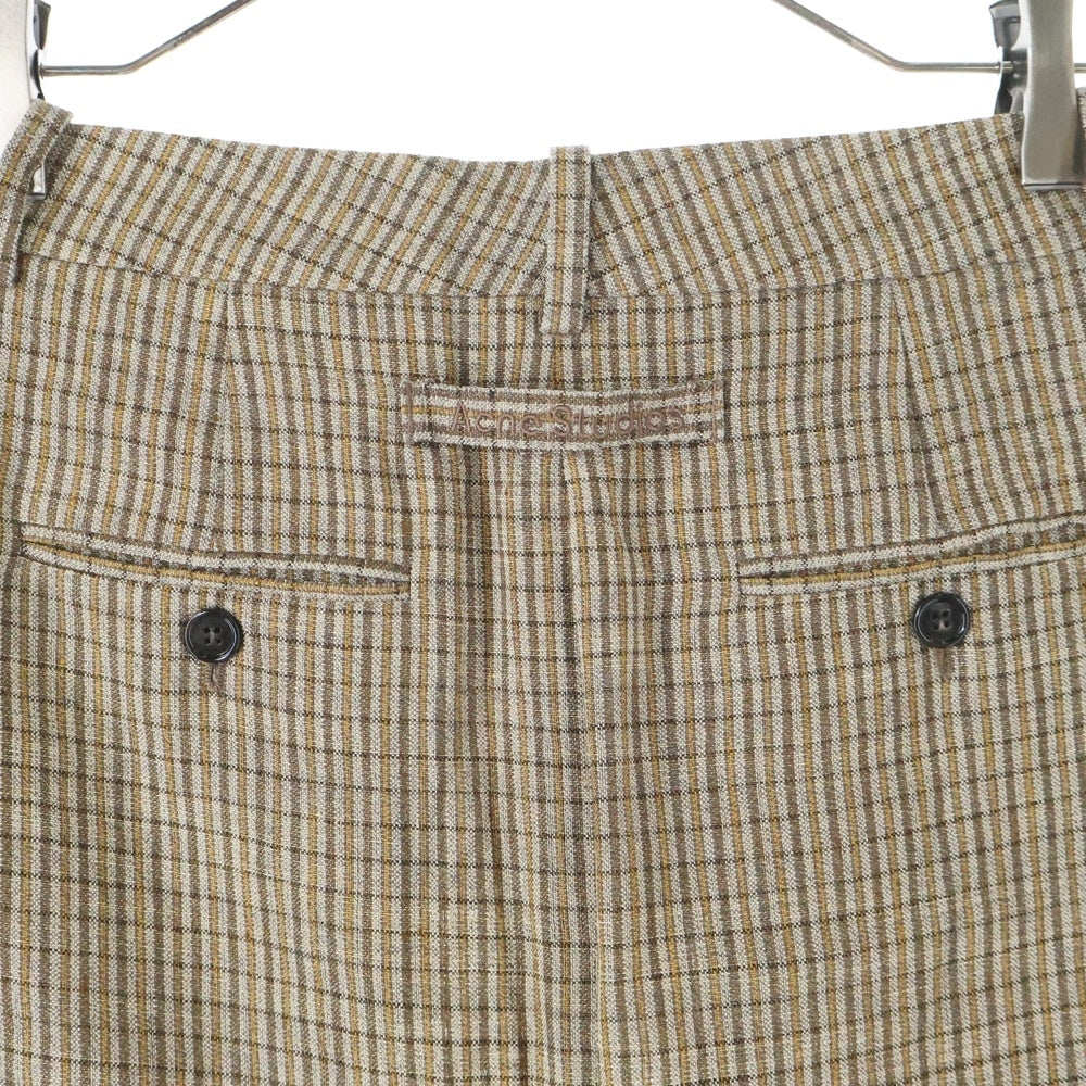 Acne Studios(アクネ ストゥディオズ) チェック柄 フレアロングスカート レディース ブラウン FN-WN-SKIR000678