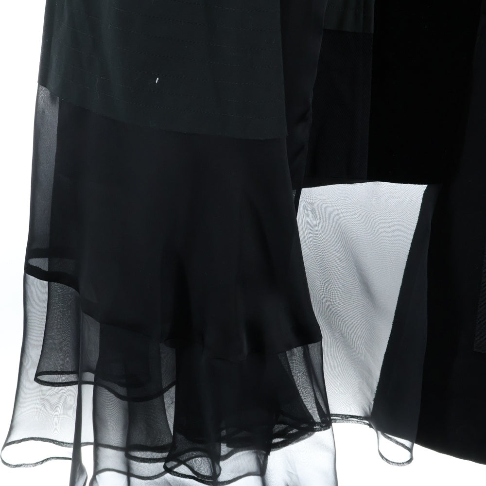 Sacai(サカイ) 20SS パッチワーク フレアラップロングスカート レディース ブラック 20-04901