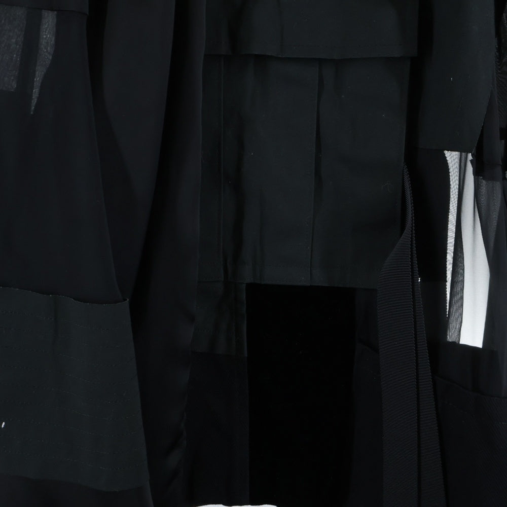 Sacai(サカイ) 20SS パッチワーク フレアラップロングスカート レディース ブラック 20-04901
