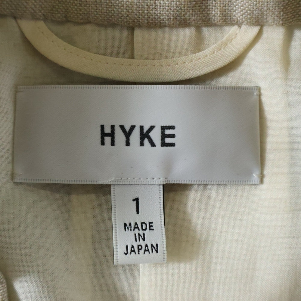 HYKE(ハイク) 20SS レーヨン混 シングルテーラードジャケット ベージュ 201-17230