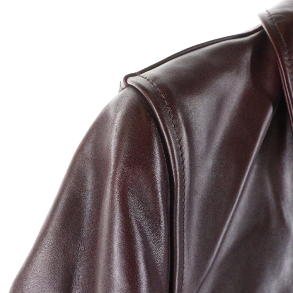 AERO LEATHER(エアロレザー) HALFBELT STF ハーフベルト スーパータイトフィット ホースハイド シングルライダース レザージャケット ボルドー