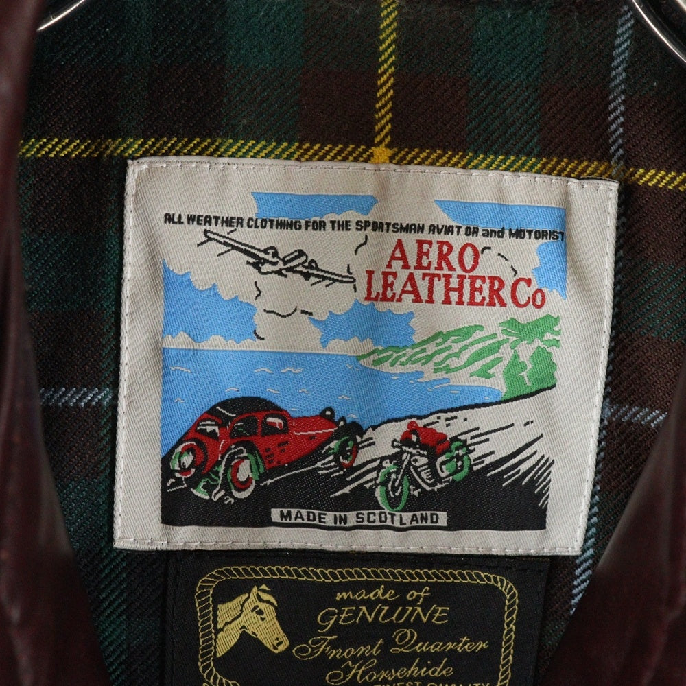 AERO LEATHER(エアロレザー) HALFBELT STF ハーフベルト スーパータイトフィット ホースハイド シングルライダース レザージャケット ボルドー