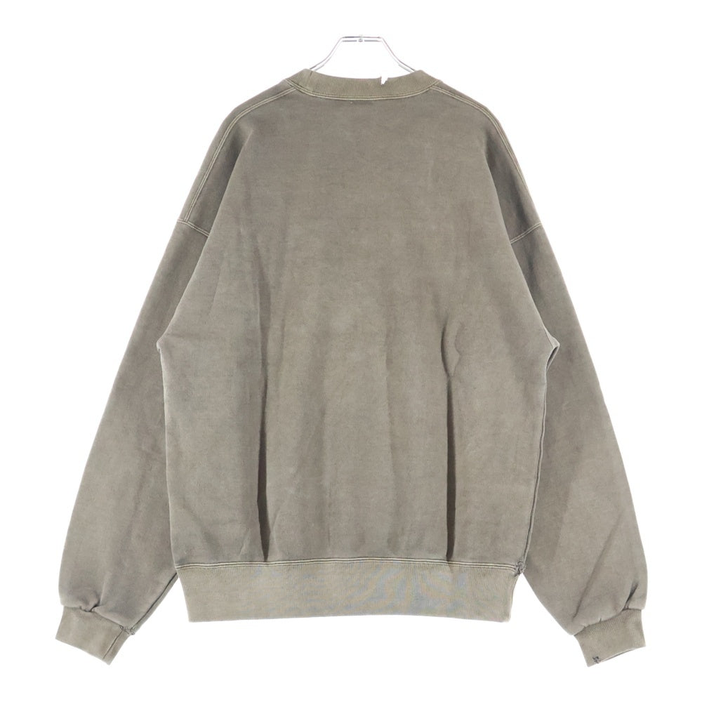 NO BRAND(ノーブランド) OVY オヴィー Pigment Damage Processing Crew Neck Sweat ピグメントダメージプロッセシング クルーネックスウェット トレーナー ブラウン