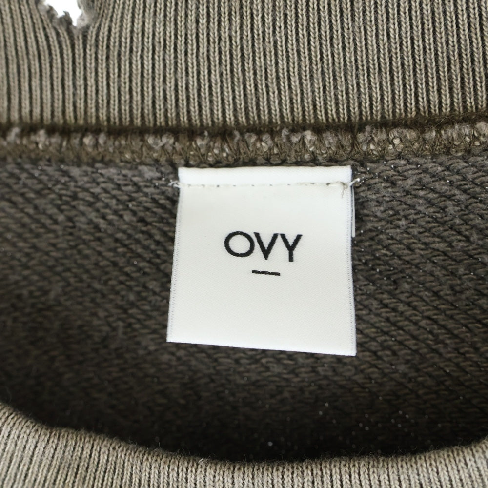 NO BRAND(ノーブランド) OVY オヴィー Pigment Damage Processing Crew Neck Sweat ピグメントダメージプロッセシング クルーネックスウェット トレーナー ブラウン