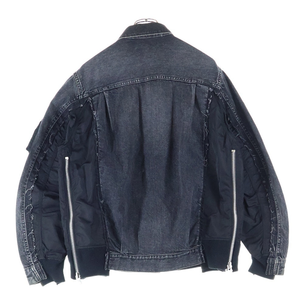 Sacai(サカイ) 20AW Denim × MA-1 Jacket ドッキング デニム トラッカージャケット ブラック SCM-022