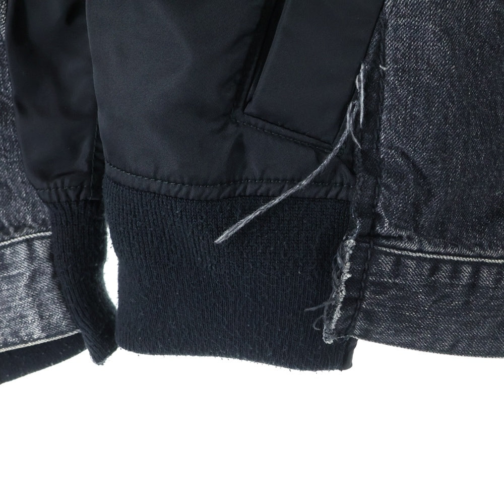 Sacai(サカイ) 20AW Denim × MA-1 Jacket ドッキング デニム トラッカージャケット ブラック SCM-022