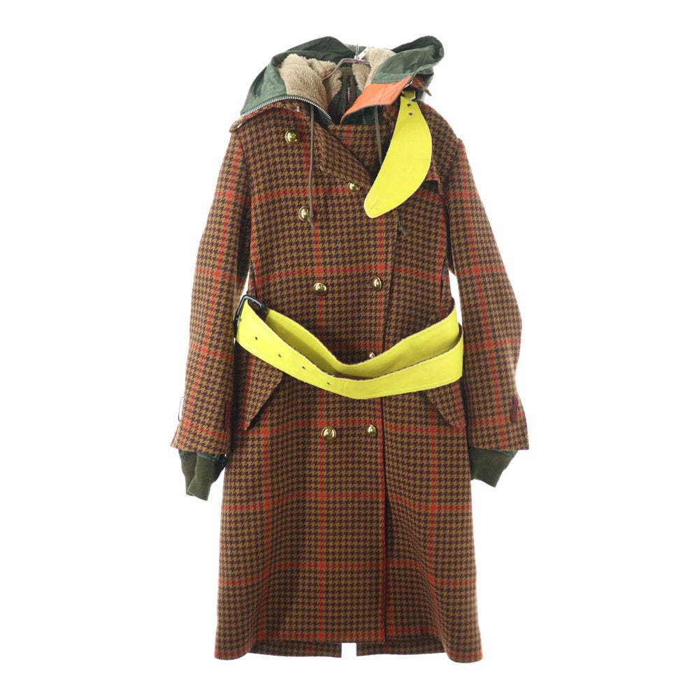 Sacai(サカイ) 17W ドッキングコート フライトジャケット ハウンドトゥース ブラウン/カーキ 17-03417