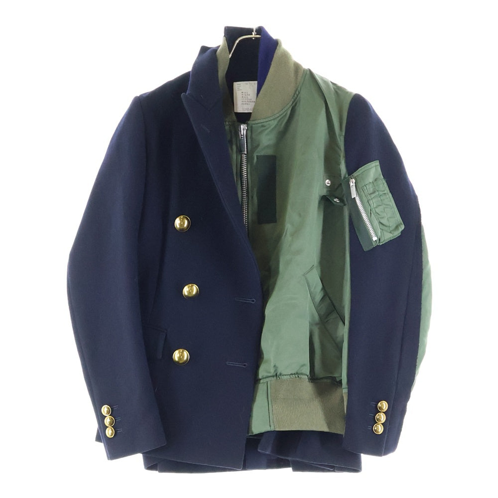 Sacai(サカイ) MA-1 ダブルジャケット ドッキングブルゾン 18-04107