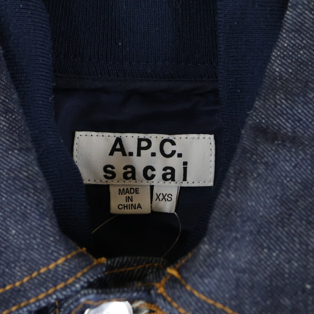 Sacai(サカイ) 21SS ×A.P.C. EIMI MA-1 BLOUSON アーペーセー ドッキングデニムジャケット インディゴ
