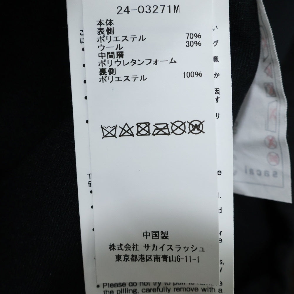 Sacai(サカイ) 24SS Suiting Bonding Pullover スーチング ボンディングプルオーバー ブラック 24-03271M