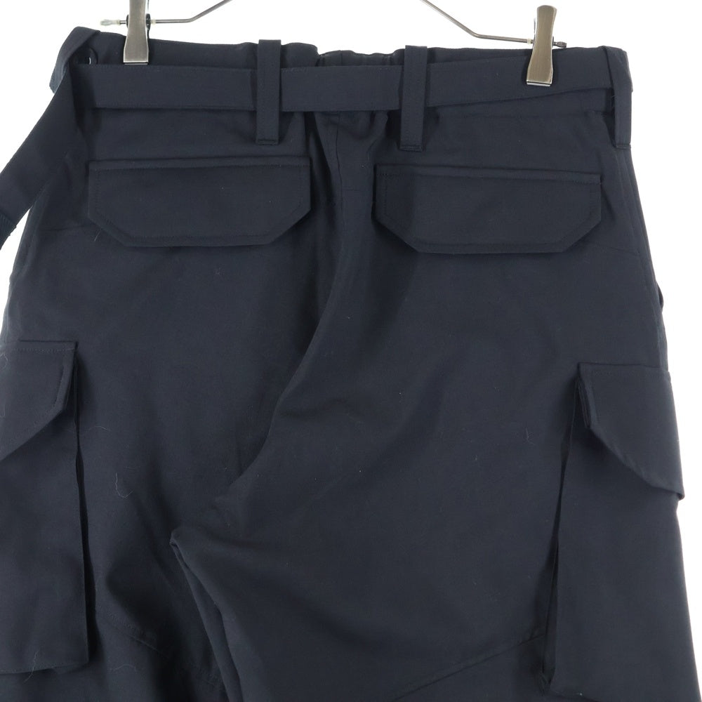 Sacai(サカイ) 25SS ベルテッド ポリウール カーゴパンツ ブラック 25-03884M