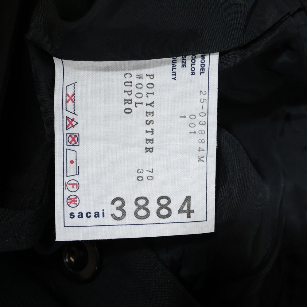 Sacai(サカイ) 25SS ベルテッド ポリウール カーゴパンツ ブラック 25-03884M