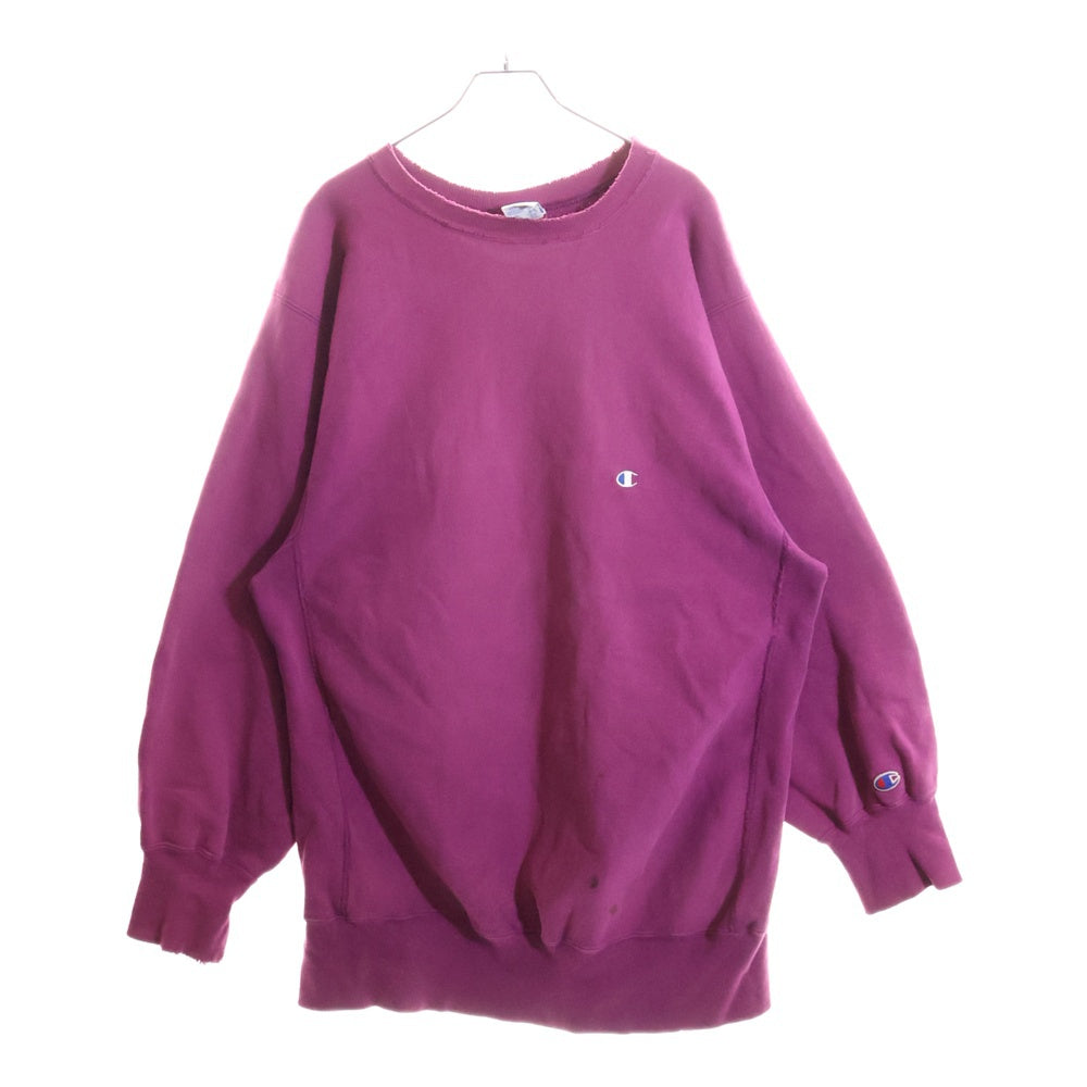 CHAMPION(チャンピオン) 90S VINTAGE REVERSE WEAVE USA製 リバースウィーブ 刺繍タグ クルーネック コットンスウェット トレーナー パープル