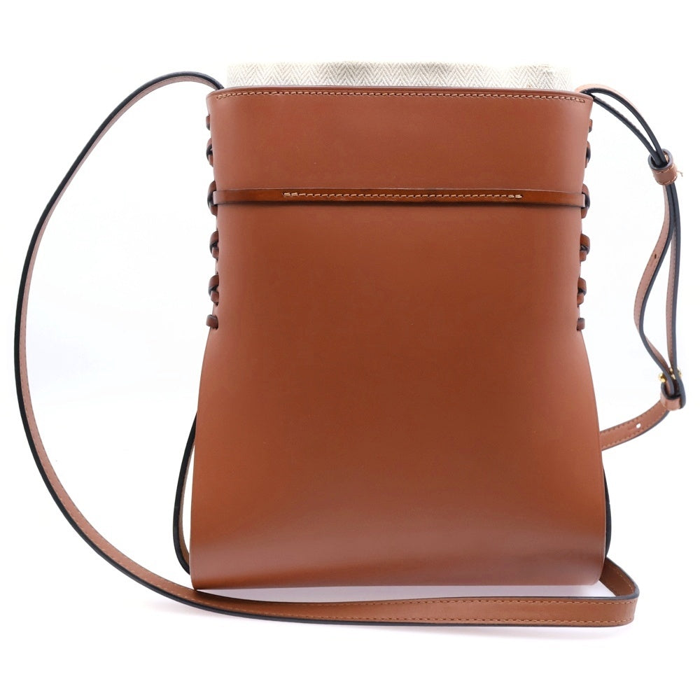 LOEWE(ロエベ) IKEBANA イケバナ アナグラム カーフスキン レースアップ レザー トートバッグ ブラウン レディース A858I01X01