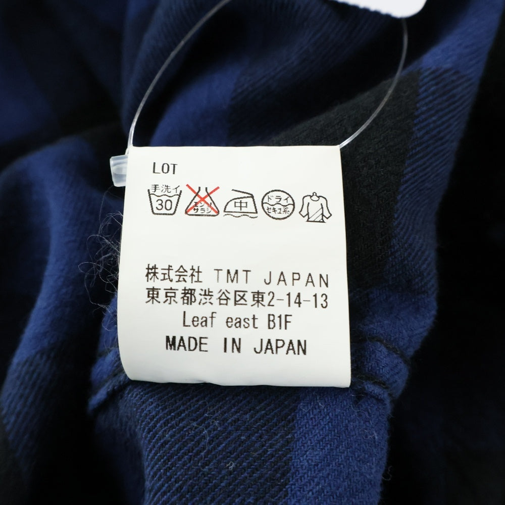 T.M.T(ティーエムティー) ダブルガーゼ ブロックチェック ウェスタン 長袖シャツ ブルー/ブラック TSH-S15IN01