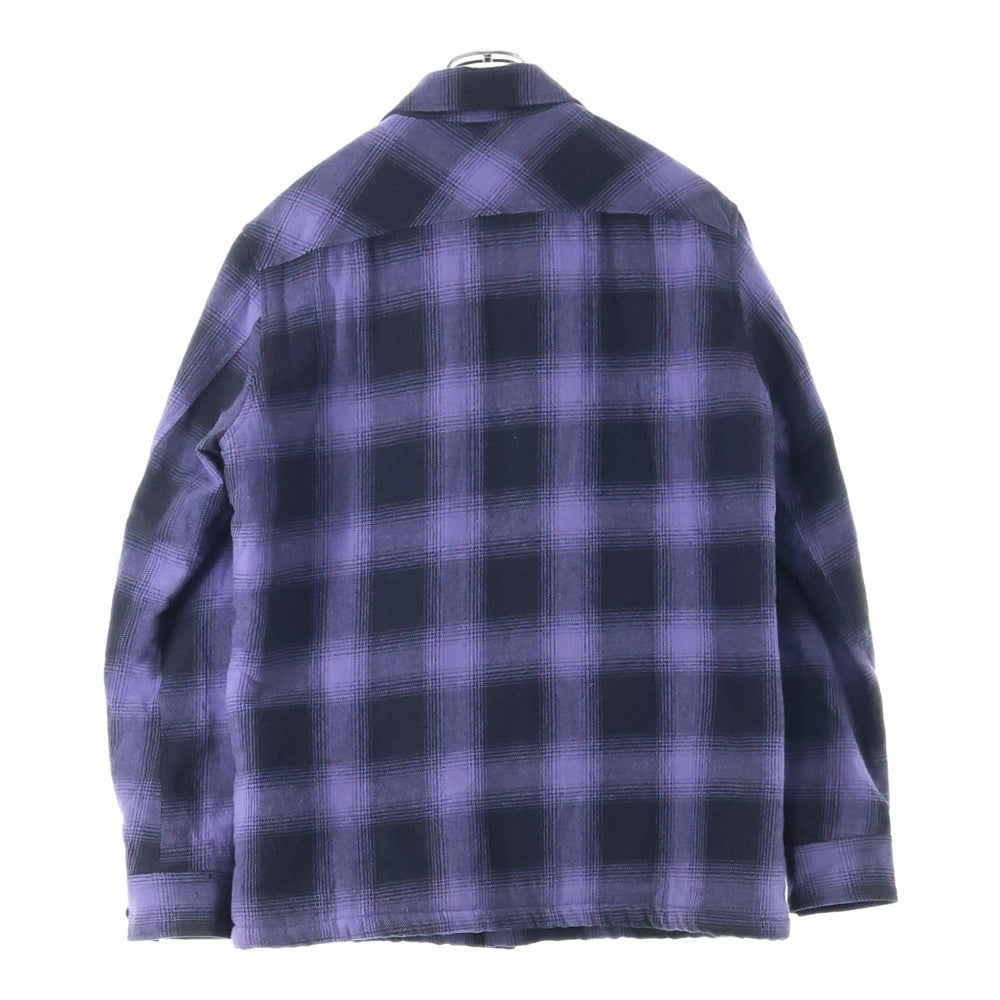 T.M.T(ティーエムティー) VINTAGE OMBRE CHECK BOA SHIRTS JACKET ヴィンテージ オンブレチェック ボア シャツ ジャケット パープル/ブラック TJK-F18IN01