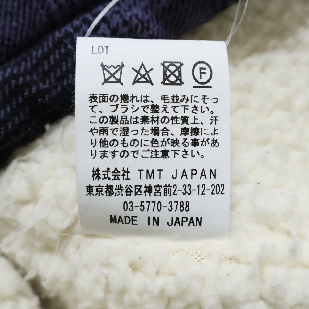 T.M.T(ティーエムティー) VINTAGE OMBRE CHECK BOA SHIRTS JACKET ヴィンテージ オンブレチェック ボア シャツ ジャケット パープル/ブラック TJK-F18IN01