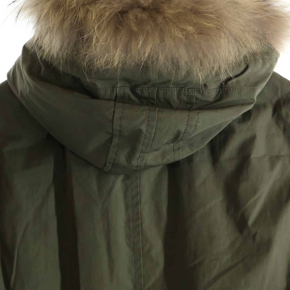 LOUNGE LIZARD(ラウンジリザード) ファーフーデッド パファー モッズコート カーキ