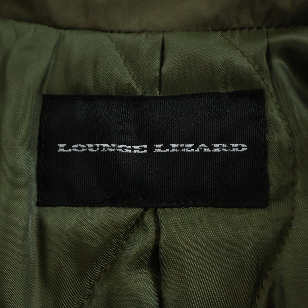 LOUNGE LIZARD(ラウンジリザード) ファーフーデッド パファー モッズコート カーキ