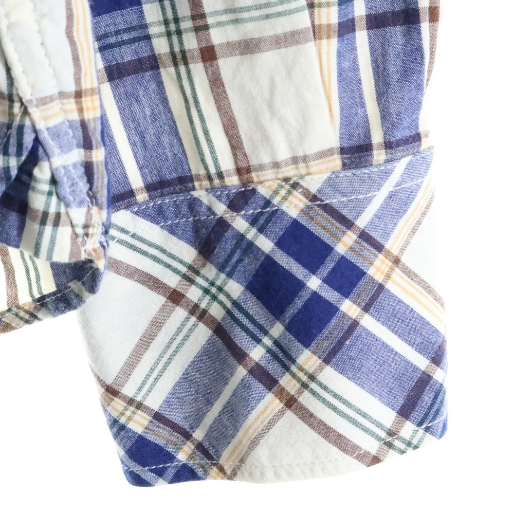 T.M.T(ティーエムティー) レギュラーカラー グラデーション タータンチェック ロングスリーブ 長袖 シャツ ブルー TSH-S1607