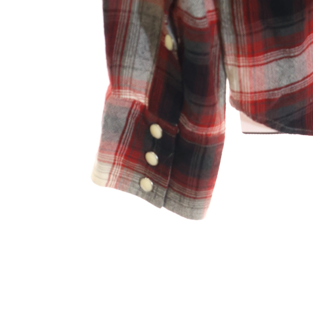 WACKO MARIA(ワコマリア) レギュラーカラー タータンチェック レーヨン ウエスタン ロングスリーブ 長袖シャツ レッド