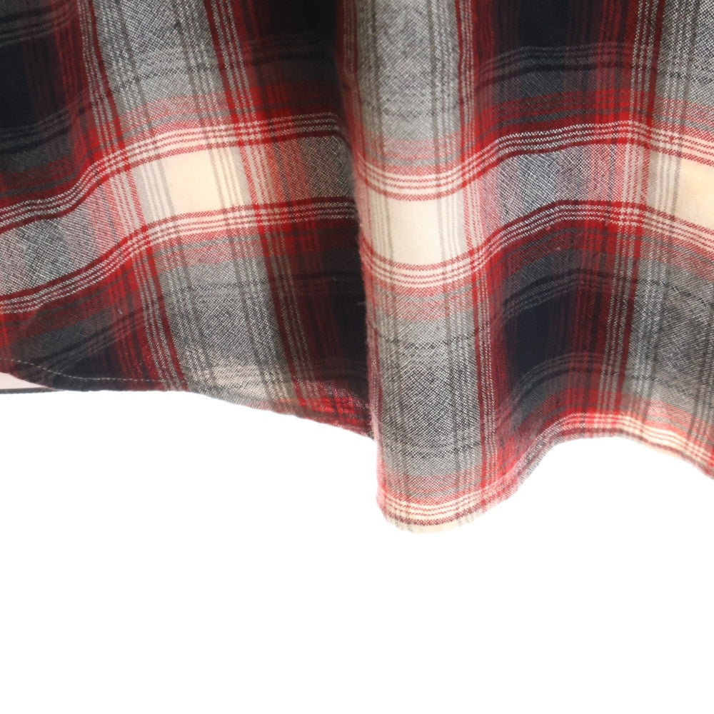 WACKO MARIA(ワコマリア) レギュラーカラー タータンチェック レーヨン ウエスタン ロングスリーブ 長袖シャツ レッド