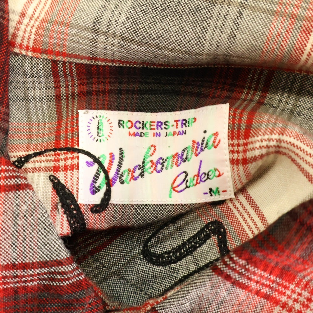WACKO MARIA(ワコマリア) レギュラーカラー タータンチェック レーヨン ウエスタン ロングスリーブ 長袖シャツ レッド