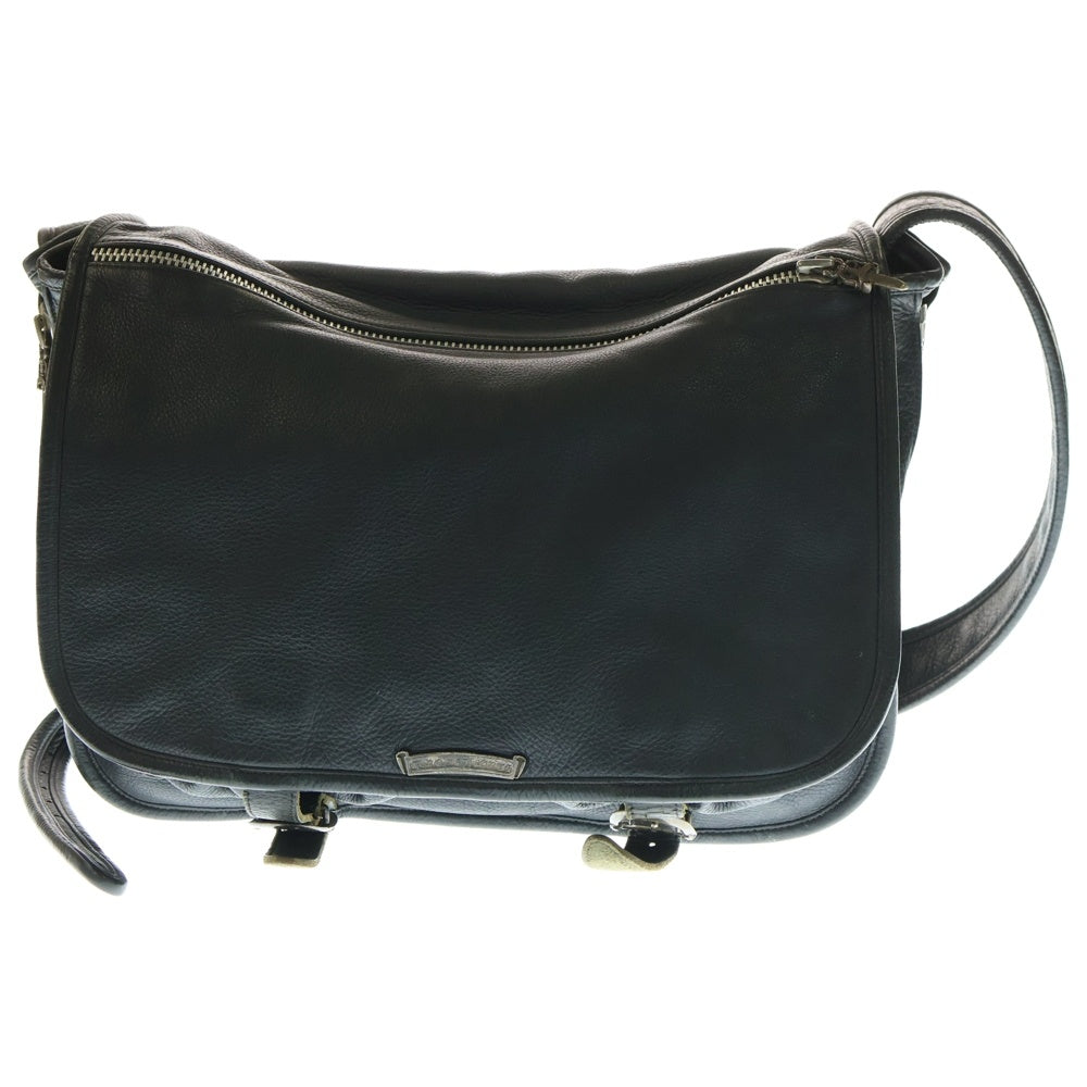 CHROME HEARTS(クロムハーツ) SOFT SHOULDER ソフト ダガージップ ガンスリンガーバックル ショルダーバッグ メッセンジャーバッグ ブラック/シルバー