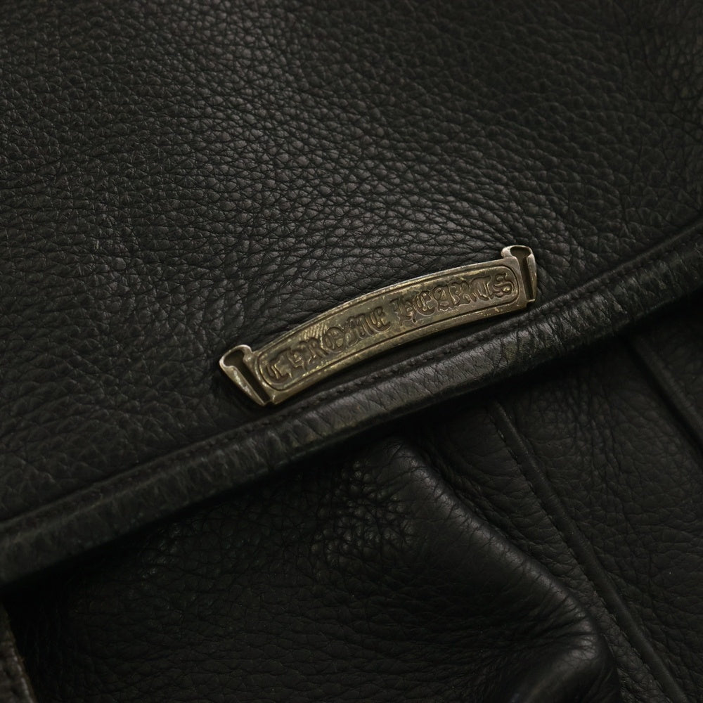CHROME HEARTS(クロムハーツ) SOFT SHOULDER ソフト ダガージップ ガンスリンガーバックル ショルダーバッグ メッセンジャーバッグ ブラック/シルバー
