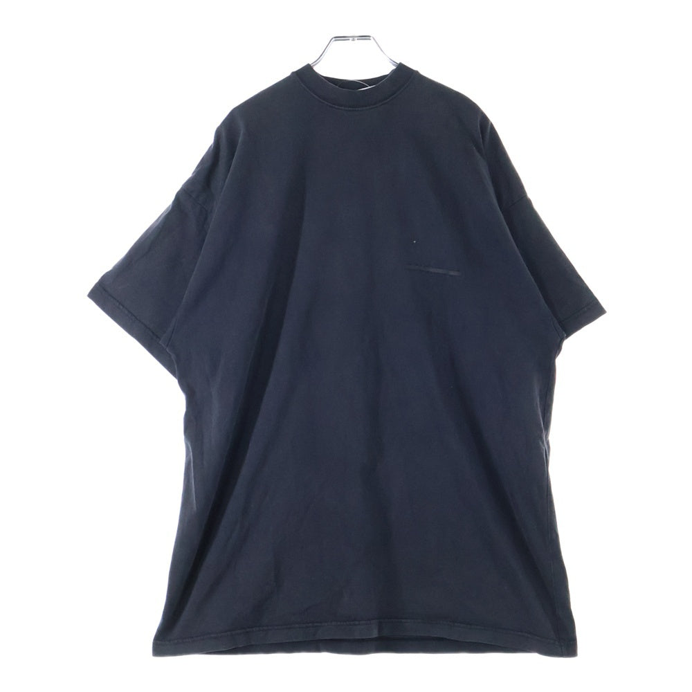 BALENCIAGA(バレンシアガ) STRIKE 1917 OVERSIZED T-SHIRT ロゴプリントオーバーサイズ半袖Tシャツ クルーネックカットソー ブラック 694576 TMVJ6