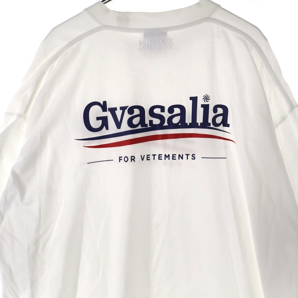 VETEMENTS(ヴェトモン) 21SS GVASALIA S/S TEE ヴァザリア クルーネック カットソー 半袖Tシャツ ホワイト UA52TR220W