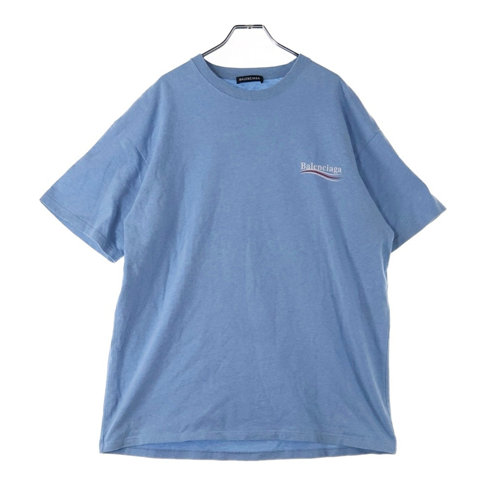 BALENCIAGA(バレンシアガ) 20SS POLITICAL CAMPAIGN LOGO TEE ポリティカルキャンペーンロゴ半袖Tシャツ ブルー 570803 TBV42
