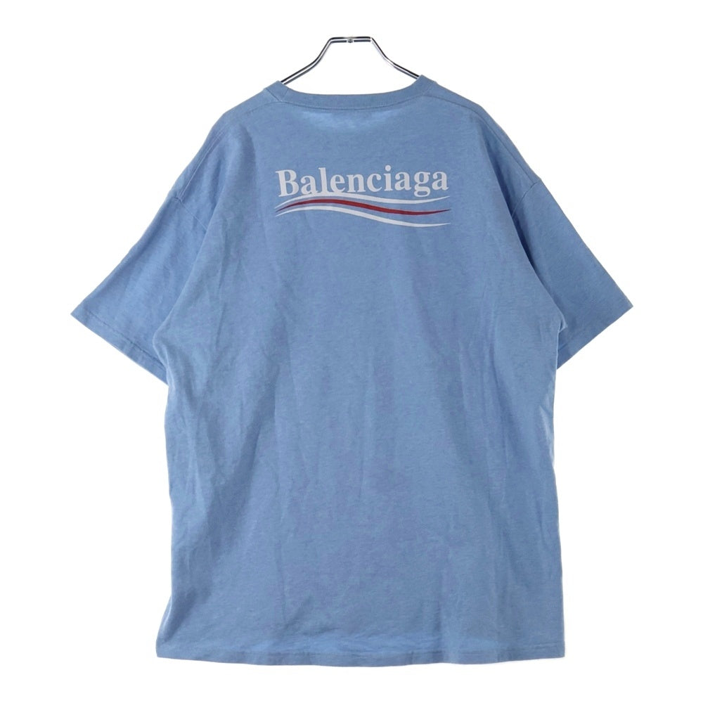 BALENCIAGA(バレンシアガ) 20SS POLITICAL CAMPAIGN LOGO TEE ポリティカルキャンペーンロゴ半袖Tシャツ ブルー 570803 TBV42