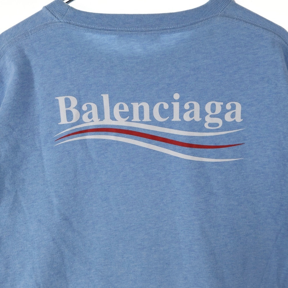 BALENCIAGA(バレンシアガ) 20SS POLITICAL CAMPAIGN LOGO TEE ポリティカルキャンペーンロゴ半袖Tシャツ ブルー 570803 TBV42