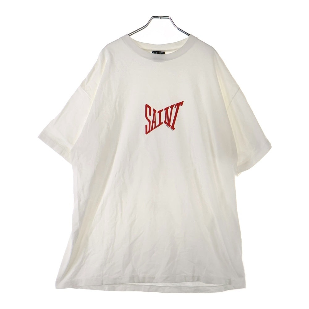SAINT MICHAEL(セントマイケル) 24SS RIBON SAINT SS TEE リボン セント クルーネック カットソー 半袖Tシャツ ホワイト SM-YS8-0000-011