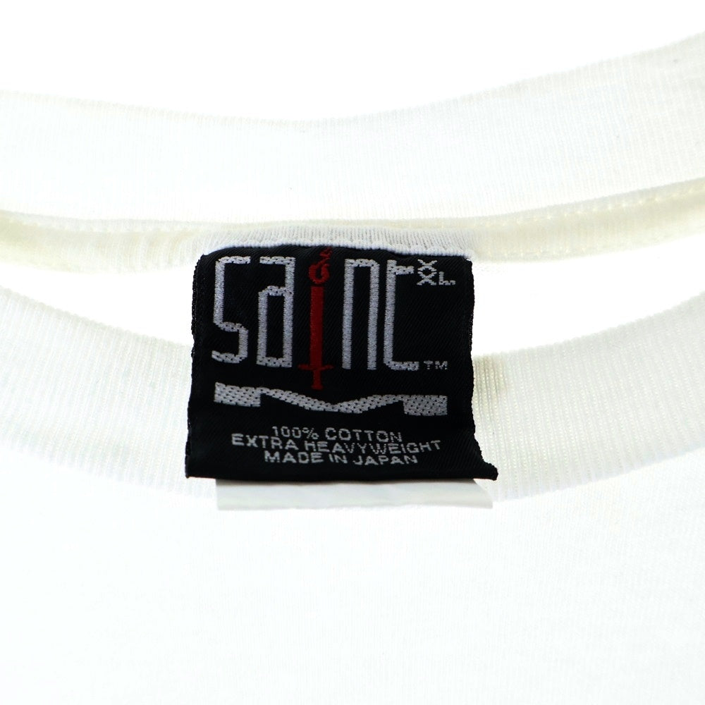 SAINT MICHAEL(セントマイケル) 24SS RIBON SAINT SS TEE リボン セント クルーネック カットソー 半袖Tシャツ ホワイト SM-YS8-0000-011