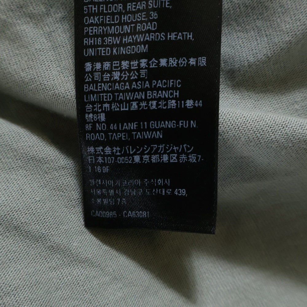 BALENCIAGA(バレンシアガ) LOGO EMBROIDERED OVERSIZED ロゴエンブロイダリーデザイン クルーネック カットソー 半袖Tシャツ グレー 712398 TLVF3
