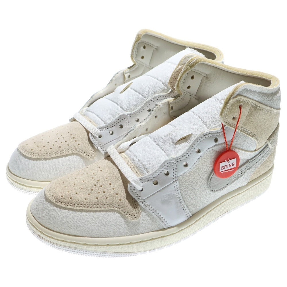 NIKE(ナイキ) AIR JORDAN 1 CRAFT エアジョーダンワンクラフト ハイカットスニーカー ホワイト/グレー US9.5/27.5cm DM9652‐120