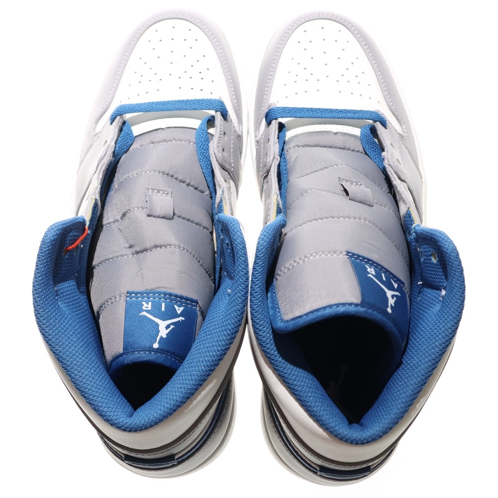 NIKE(ナイキ) AIR JORDAN 1 MID TRUE BLUE エアジョーダン ミッド トルゥーブルー ミッドカットスニーカー ブルー/グレー US9.5/27.5cm DQ8426-014