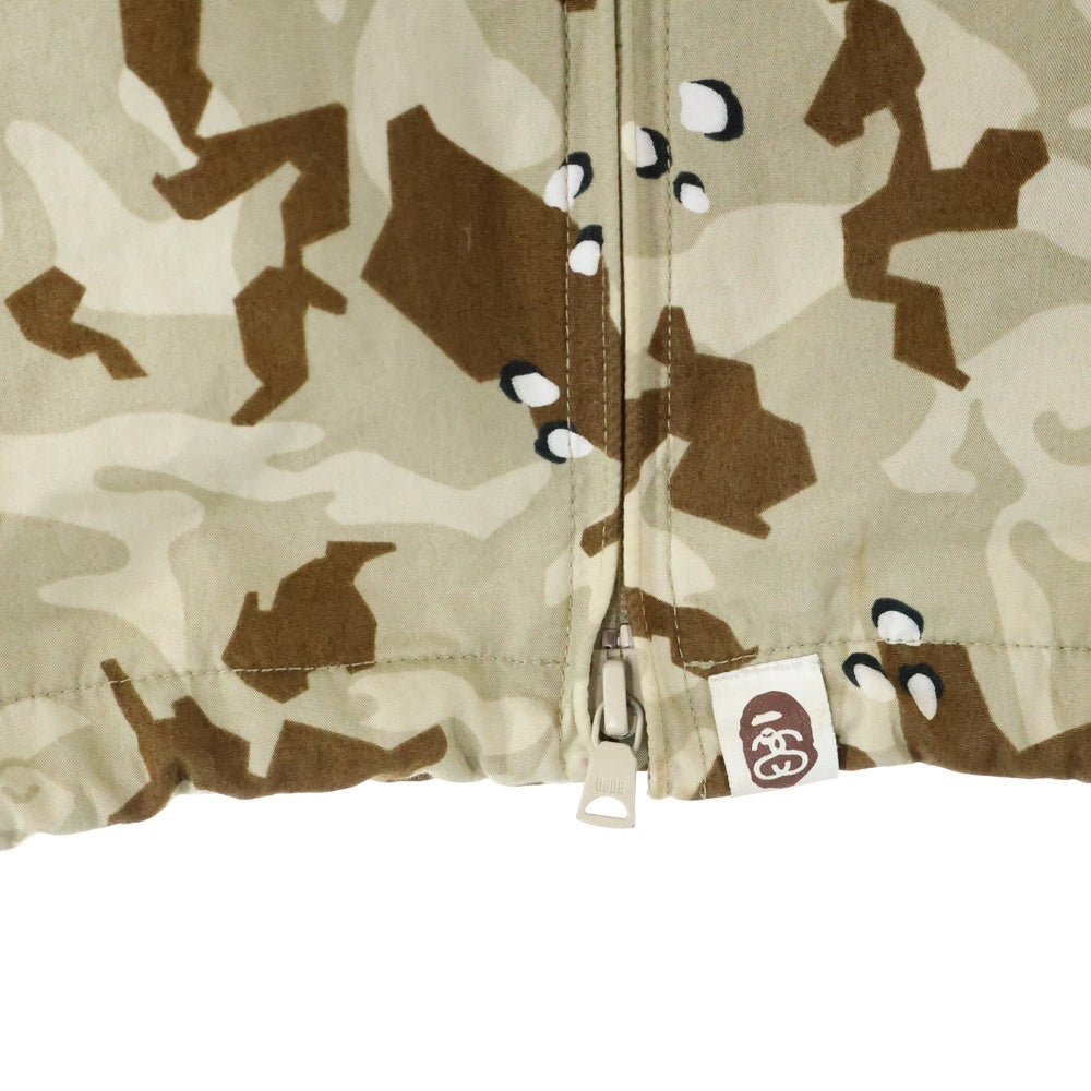 A BATHING APE(アベイシングエイプ) 13AW ×STUSSY ILL COLLABORATION DESERT CAMO RAIN JACKET イルコラボレーション デザートカモ柄 胸ロゴデザイン ジップアップ ジャケット 001LJ0731928X