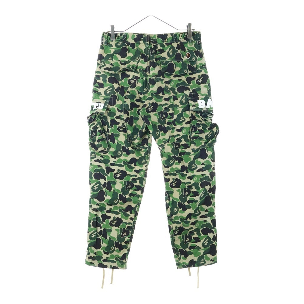A BATHING APE(アベイシングエイプ) ×UNDEFEATED ABC 6POCKET PANTS アンディフィーテッド ABCカモ柄 総柄 マルチポケット ジップアップ カーゴパンツ グリーン 001PTE231903X