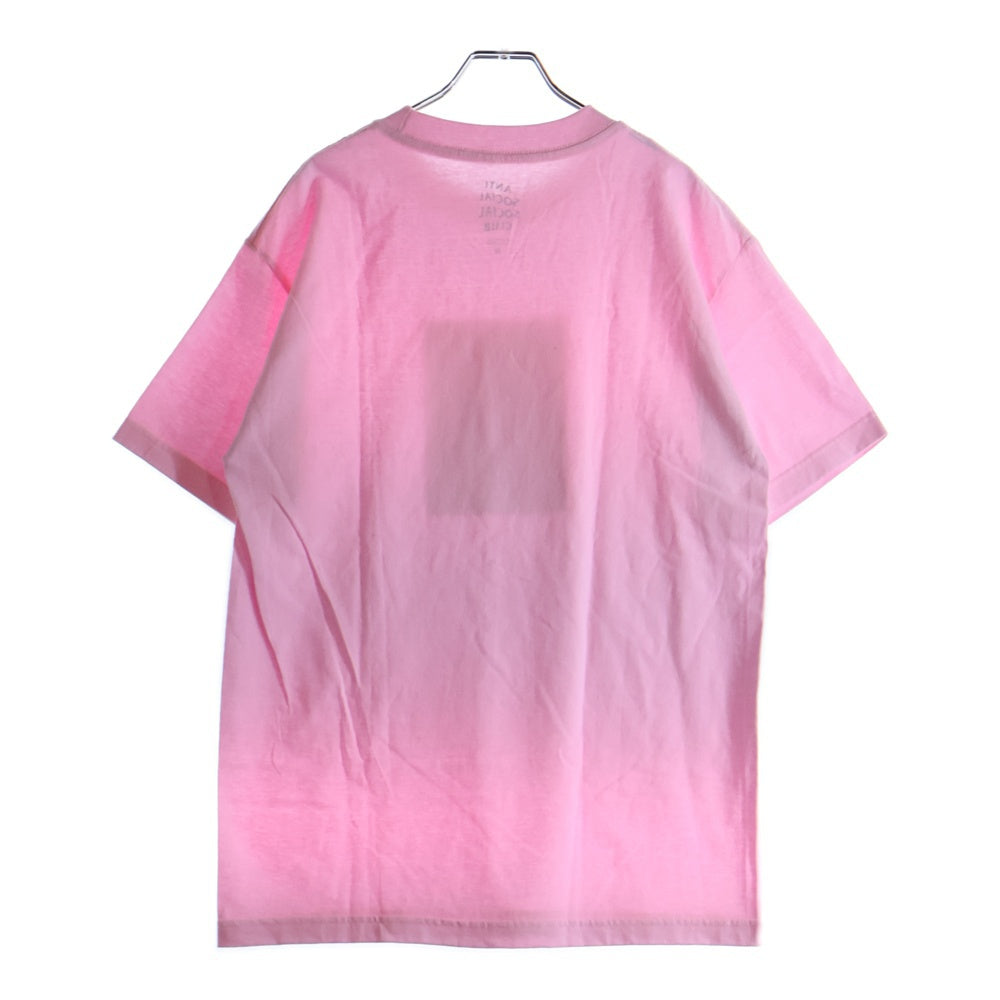 ANTI SOCIAL SOCIAL CLUB(アンチソーシャルソーシャルクラブ) ロゴプリント クルーネック半袖Tシャツ カットソー ピンク
