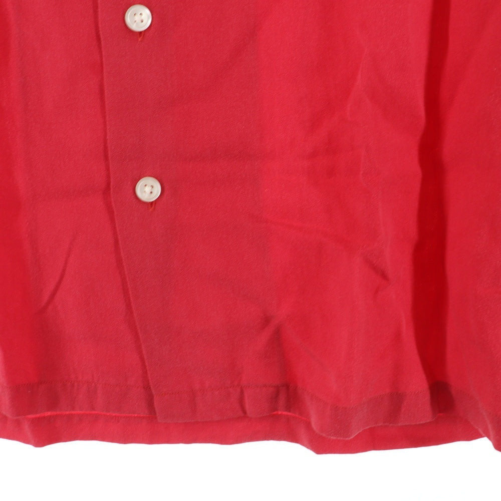 WACKO MARIA(ワコマリア) 両面エンブロイダリーデザイン 胸ポケット 5B オープンカラー ボーリング 半袖シャツ レッド