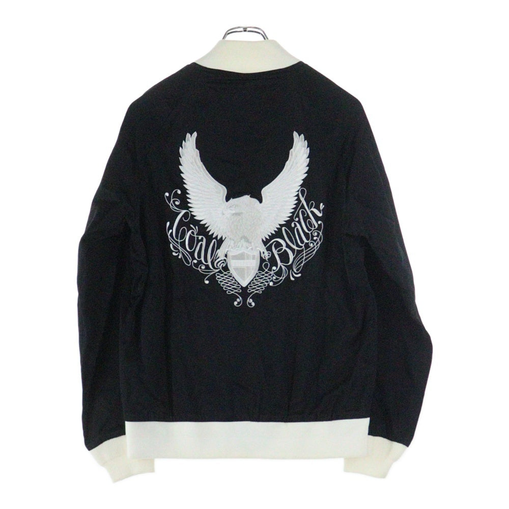 Coal Black(コールブラック) 7B バックイーグルデザイン アームエンブロイダリーデザイン ダブルポケット スカジャン ジャケット ブラック