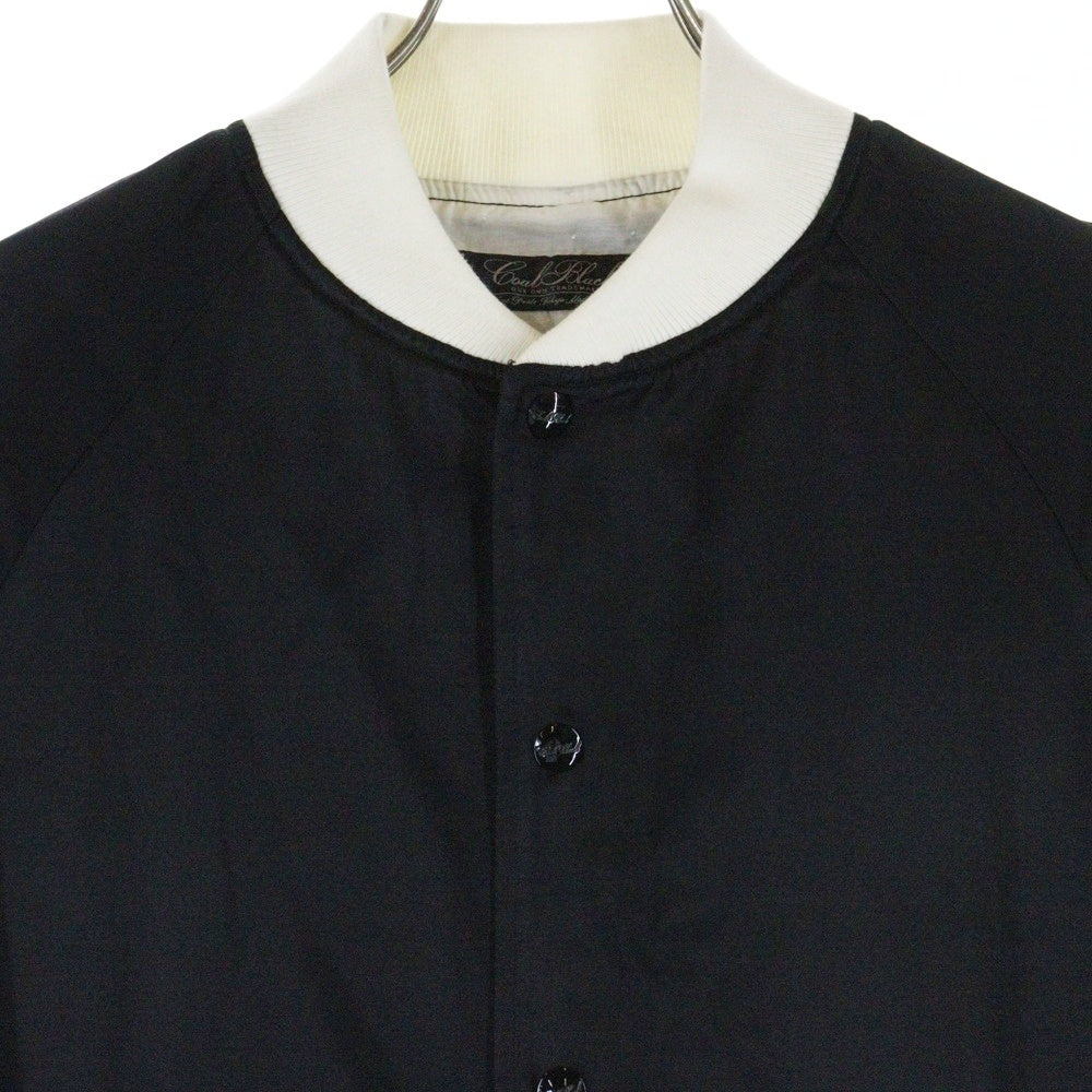 Coal Black(コールブラック) 7B バックイーグルデザイン アームエンブロイダリーデザイン ダブルポケット スカジャン ジャケット ブラック