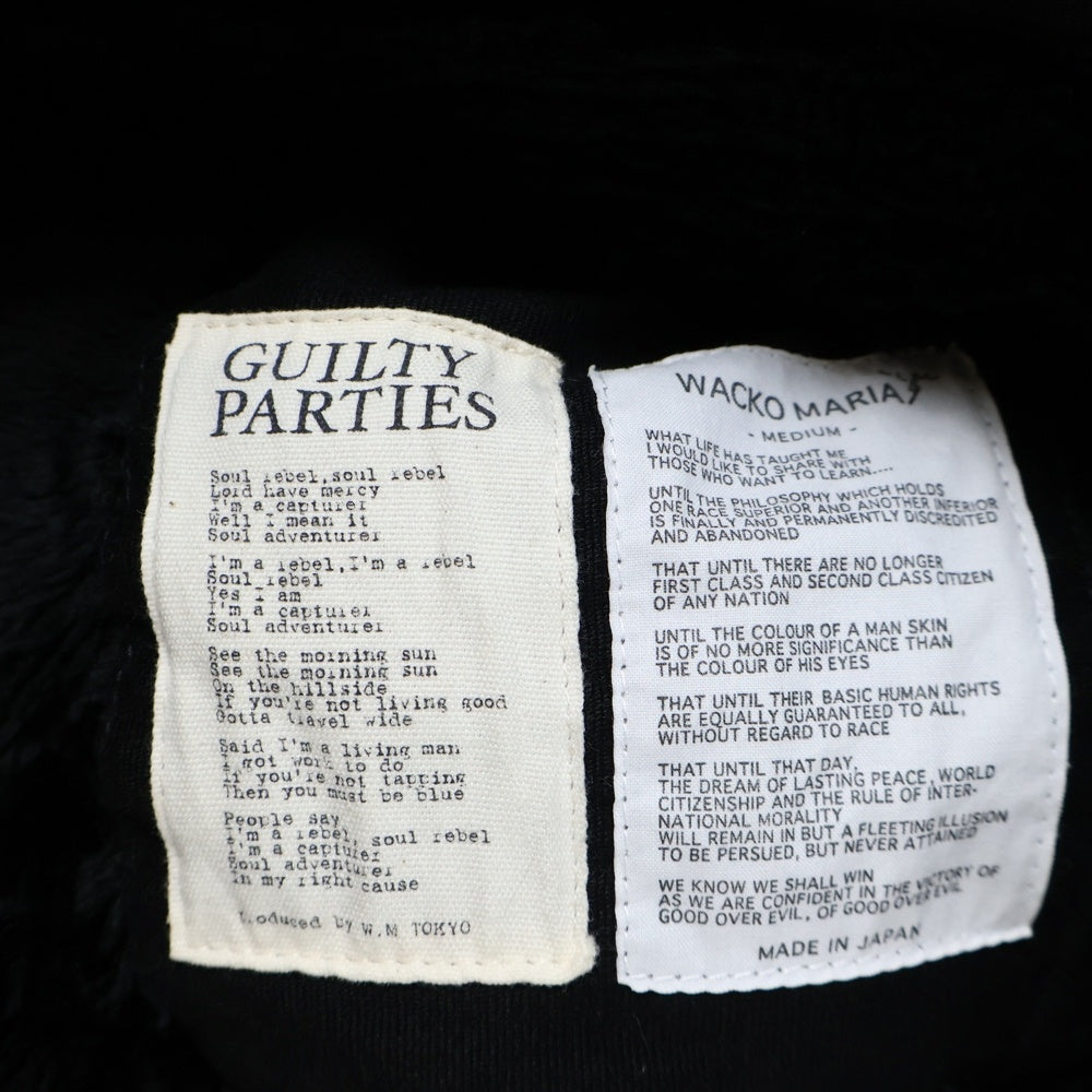 WACKO MARIA(ワコマリア) 両面エンブロイダリロゴーデザイン 6B ダブルポケット ファー切り替え N1 デッキジャケット ブラック