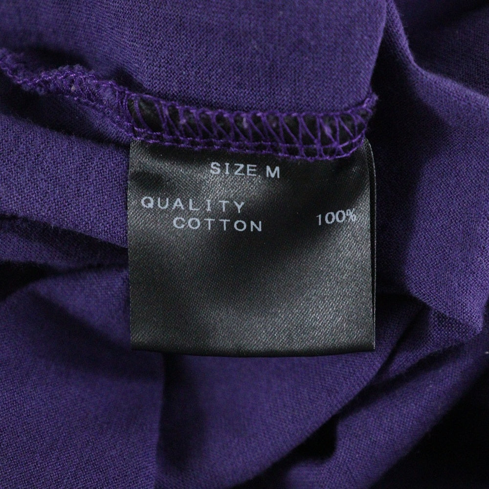 Coal Black(コールブラック) バックロゴデザイン クルーネック カットソー 七分丈Tシャツ パープル/ベージュ