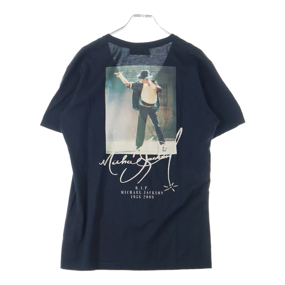Coal Black(コールブラック) RIP MICHAEL JACKSON マイケルジャクソン 追悼 プリント Vネック 半袖Tシャツ カットソー ブラック