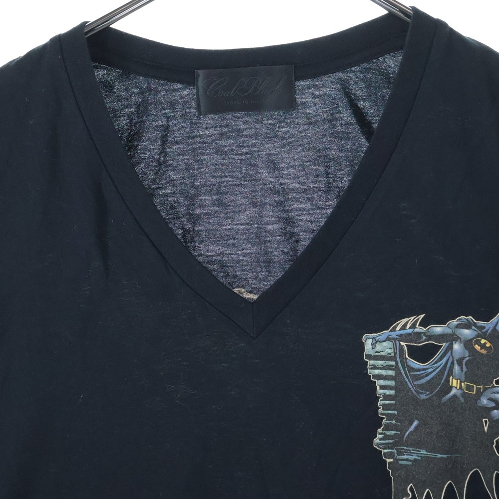 Coal Black(コールブラック) BATMAN PRINT TEE バッドマン プリント Vネック 半袖Tシャツ カットソー ブラック